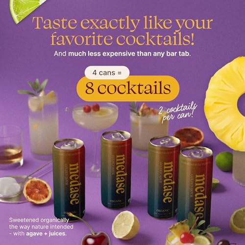 MEDASE Jamaican Rum Punch \"Golden Hour\" Non-Alcoholic Mocktail (12oz 4 Pack) Authentic Taste, Healthy and Organic Drink, Alcohol Free Beverage, Low Calorie, Gluten Free, Vegan, GMO Free - Thumbnail 6