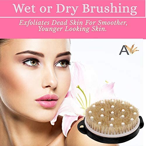 Image of Avilana Loofah Exfoliating Body Scrubber 2 in 1 Face And Body Silicone Scrubber - Antibacterial Silicone Shower Brush Bath Sponge Loofa (Pack of 2, Blue)