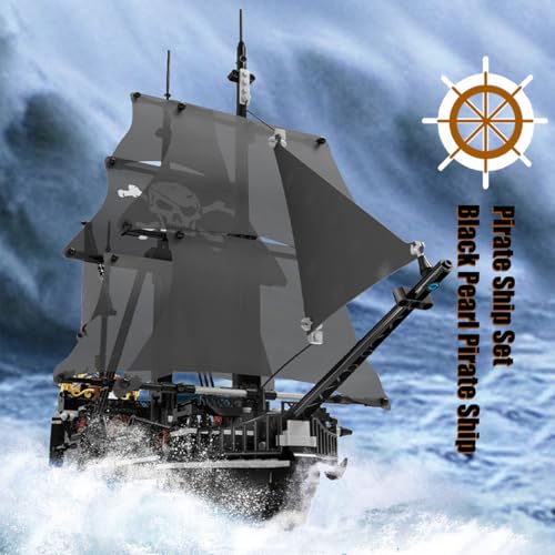 Pirate Ship Set Black Pearl Pirate Ship Mini Building Blocks Set(1424PCS) Building Set Model Toys Gifts for Kid and Adult,Interesting Gifts for MOC Pirate Ship Enthusiasts