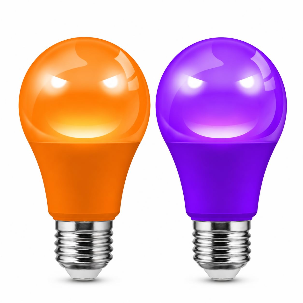 L LOHAS LED Purple and Orange Light Bulbs for Halloween, A19 LED, E26 Base