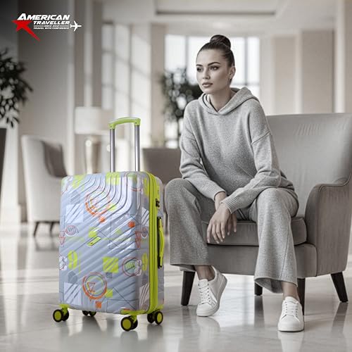 Image of AMERICAN TRAVELLER Urban SF Polycarbonate Trolley Bag Set of 3 | Durable Hard Shell, TSA-Type Lock, 360 Disc Spinner Wheels, Expandable Luggage