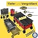 Sekey XXXL Bollerwagen Faltbar 300L 200KG Belastbar, Faltbarer Bollerwagen 17x10 cm Extra Breite Reifen Alle Gelände, Patentiert Klappbar aus Vier Richtungen, XXXL-Super 4013, Rot mit Grau