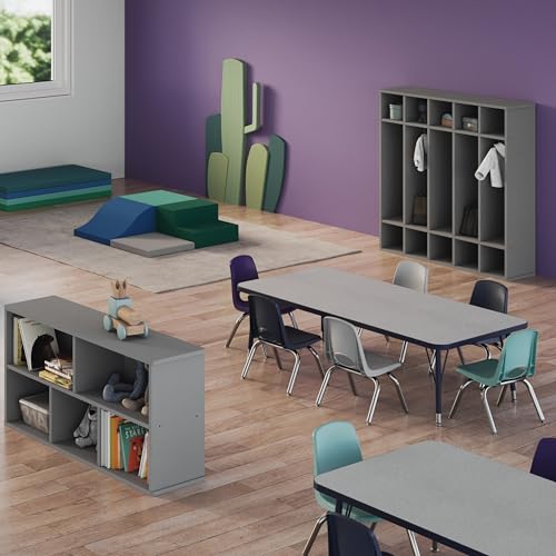 Image of FDP 12 inch School Stack Chair,Stacking Student Seat with Chromed Steel Legs and Nylon Swivel Glides For In-Home Learning or Classroom - Contemporary /Purple (4-Pack), 14004-CTPU