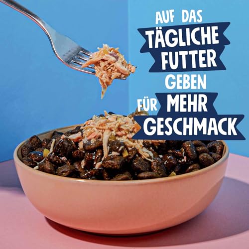 Pets Deli Fancy Filet Topping Huhn & Lachs in Sauce mit Gelenk-Komplex für Hunde als Ergänzung zum Futter 12x70g