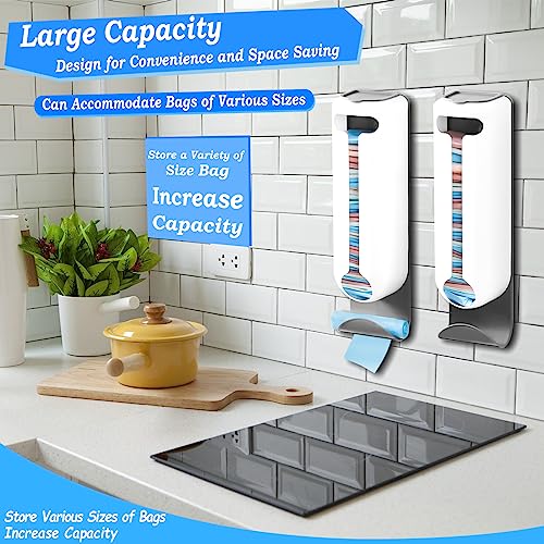 MOYACA Wandmontage-Organizer für Plastiktüten mit Kleber, Lebensmitteltüten-Sparer-Aufbewahrung, Küchenrolle, Frischeschutzpaket und Einkaufstütenspender, für Küche, Badezimmer, Flur, Büro
