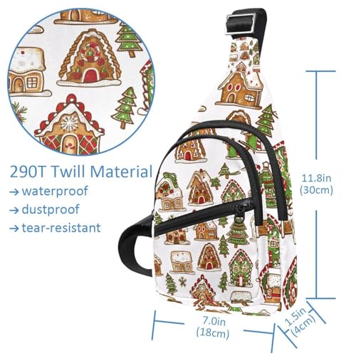 Mochila cruzada multicolor ajustable Cookie House and Tree para running 4