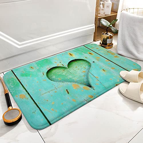Heart Shaped Wooden Board Door Mat Quick Dry Shoe Scraper Stain And Fade Resistant Repels Water Doormat Low-Profile Mats For Indoor Outdoor Entry 16X24 #TOP4