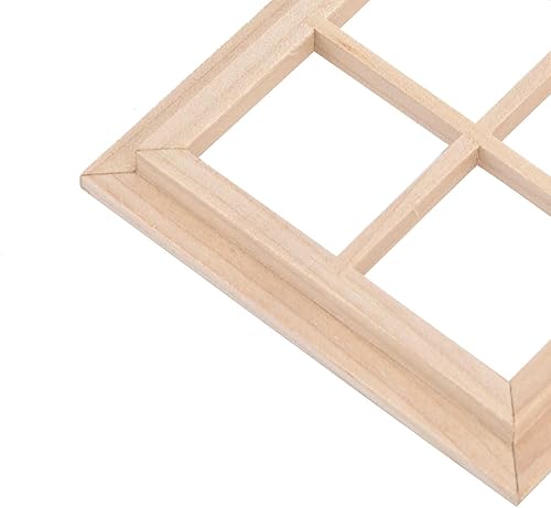 Miniatura 8 de SPYMINNPOO Ventana de madera para casa de muñecas, escala 112 en miniatura, arqueada, casa de muñecas, ventana, modelo de accesorios, cubierta de