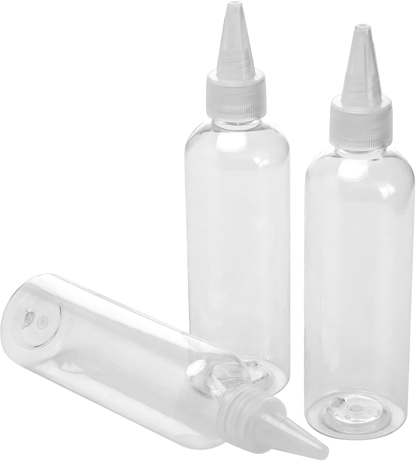 MOUYAT 80 PCS 4oz Plastic Squeeze Bottles Bulk with Twist Top Cap, 120ml Clear Plastic Bottles for Seasonings, Shampoo, Maquillage, Cleaning Products