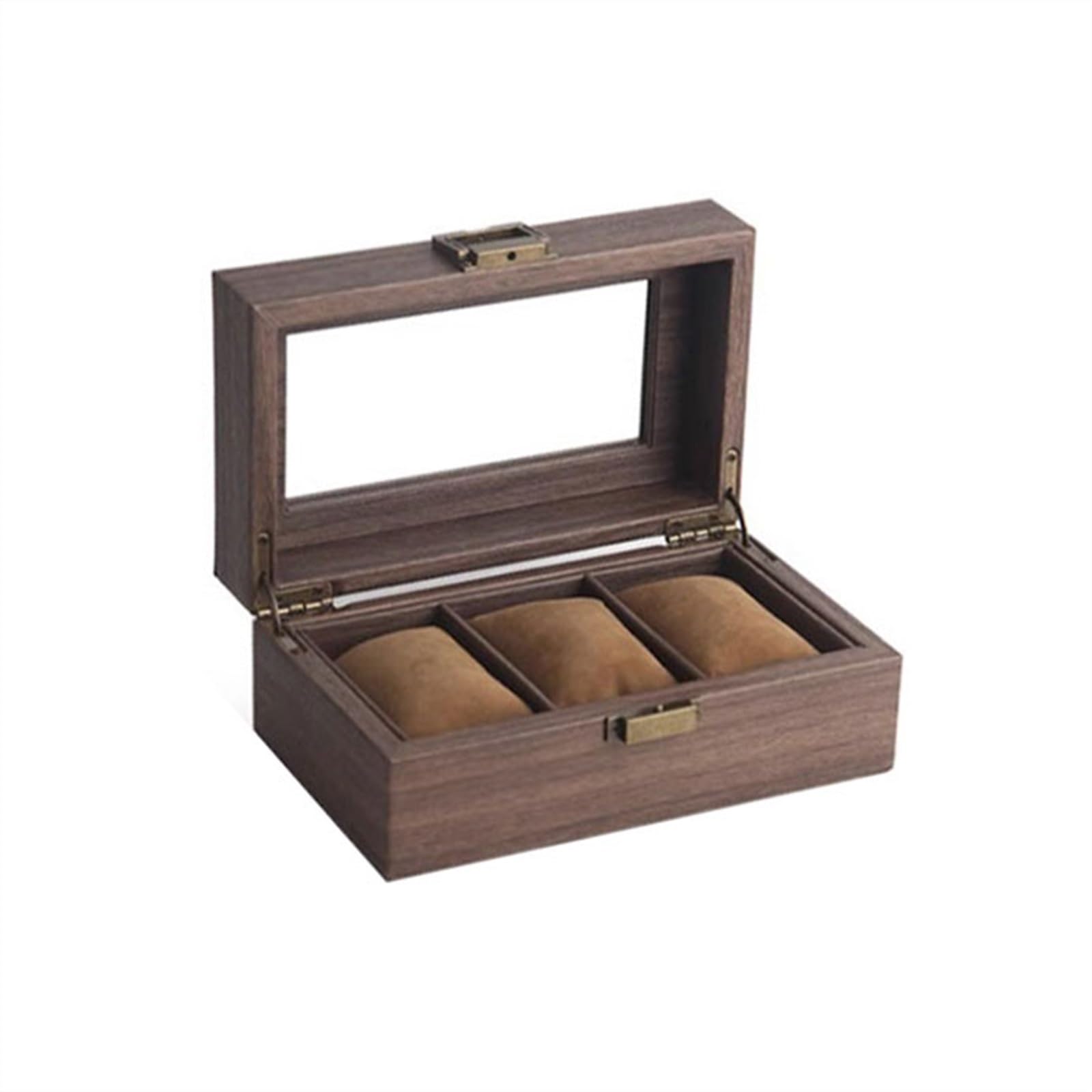 ANVLOJRIH Watches Box 3-compartment Watch Storage Box, Glass Watch Display Box, Multi-functional Jewelry Box Watch Box