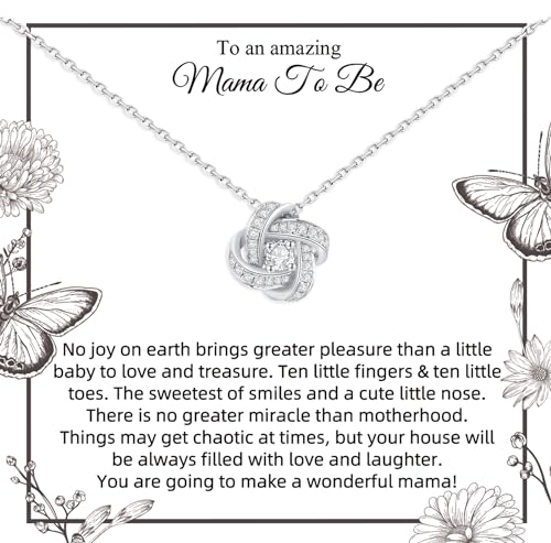 Mom to Be Gift, Sterling Silver Love Knot Necklace, Pregnancy Journals, Mothers Day Gift, Christmas Jewelry