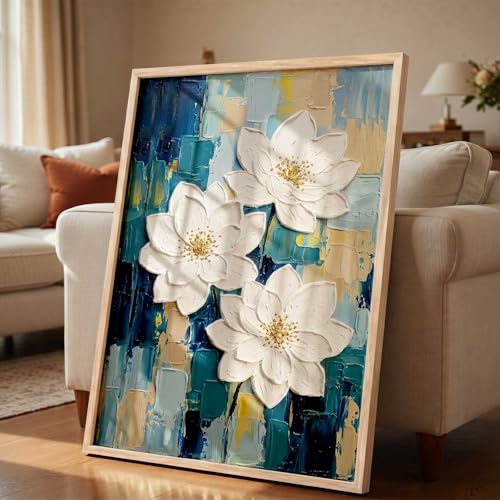 Image of kotart Aesthetic flower Art Home Decoration Painting | Floral Paintings With Frame For Living Room Bed Room Hotel Wall Decor Digital Reprint (13x17 inch)