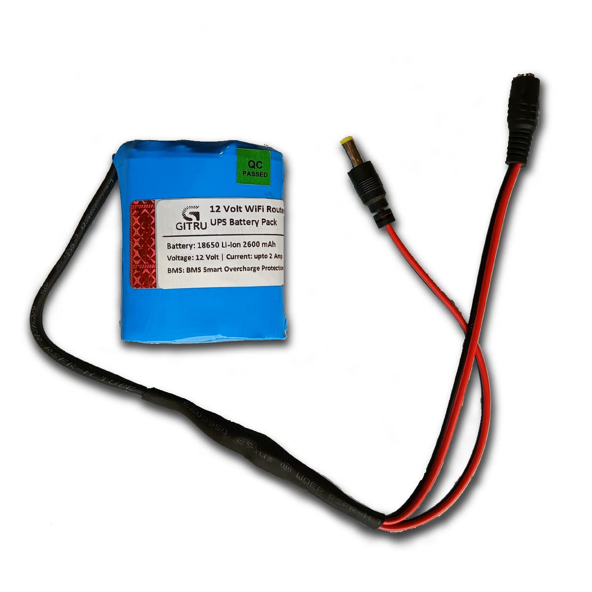 Buy Gitru G12V 12 Volt 2A DC Power Backup UPS Battery Pack for WiFi