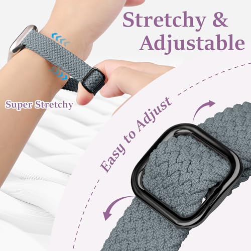 Image of Slim Braided Bands for Apple Watch Band 40mm 41mm 42mm 38mm 46mm 44mm 45mm 49mm Women,Stretchy Solo Loop Nylon Elastic Thin Narrow Skinny Strap for iWatch Ultra 3 SE 3 Series 11 10 9 8 7 6 5 4 3 2 1