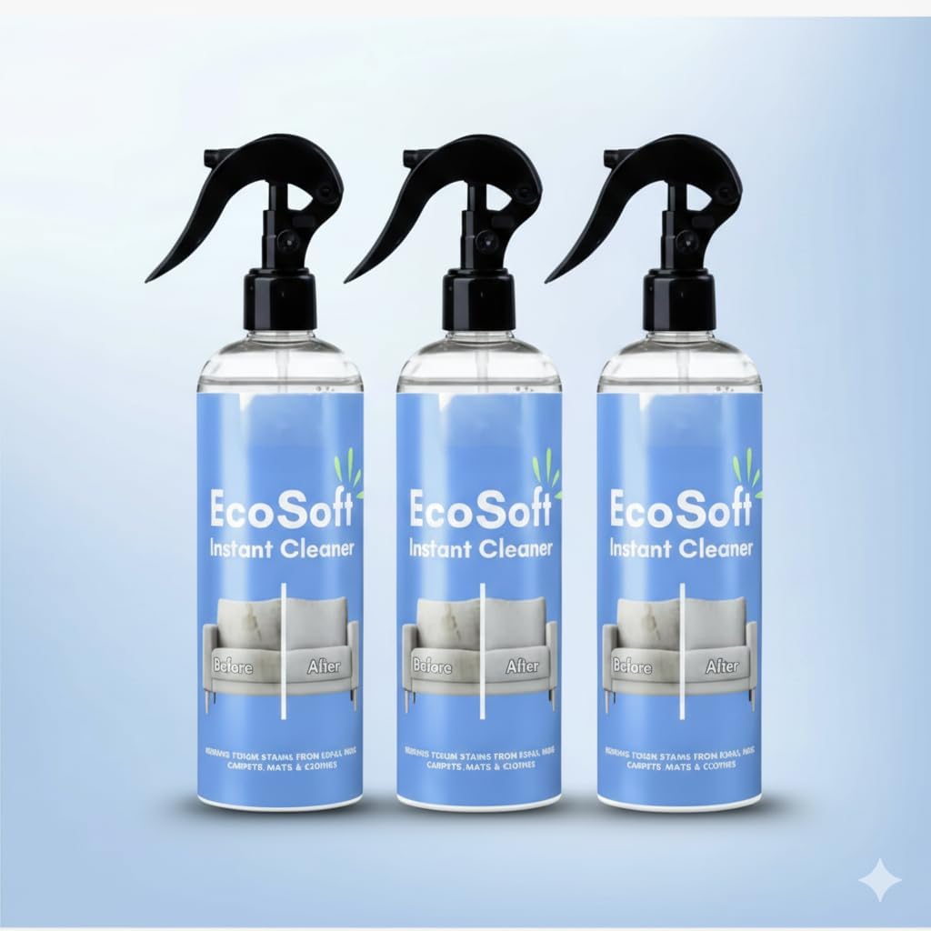 EcoSoft Instant Cleaner Spray | Multi-Purpose Fabric, Sofa & Carpet Stain Remover (3, 100g)