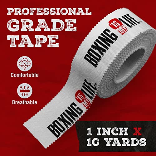 Boxing Tape, Athletic Tape, Sports Tape Athletic Use, Easy-Rip Sport Tape With Solid Grip, Professional-Grade, No Sticky Residue, 1 Inch X 10 Yards, 12-Roll Box - Boxing Is My Life #TOP2