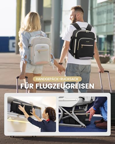 LOVEVOOK Ryanair Handgepäck 40x30x20, Klein Handgepäck Rucksack Tasche Reiserucksack Flugzeug, Carry On Hand Luggage Travel Backpack für 13,3 Zoll Laptop Damen Herren, Cabin Bag Eurowings Wizz Schwarz