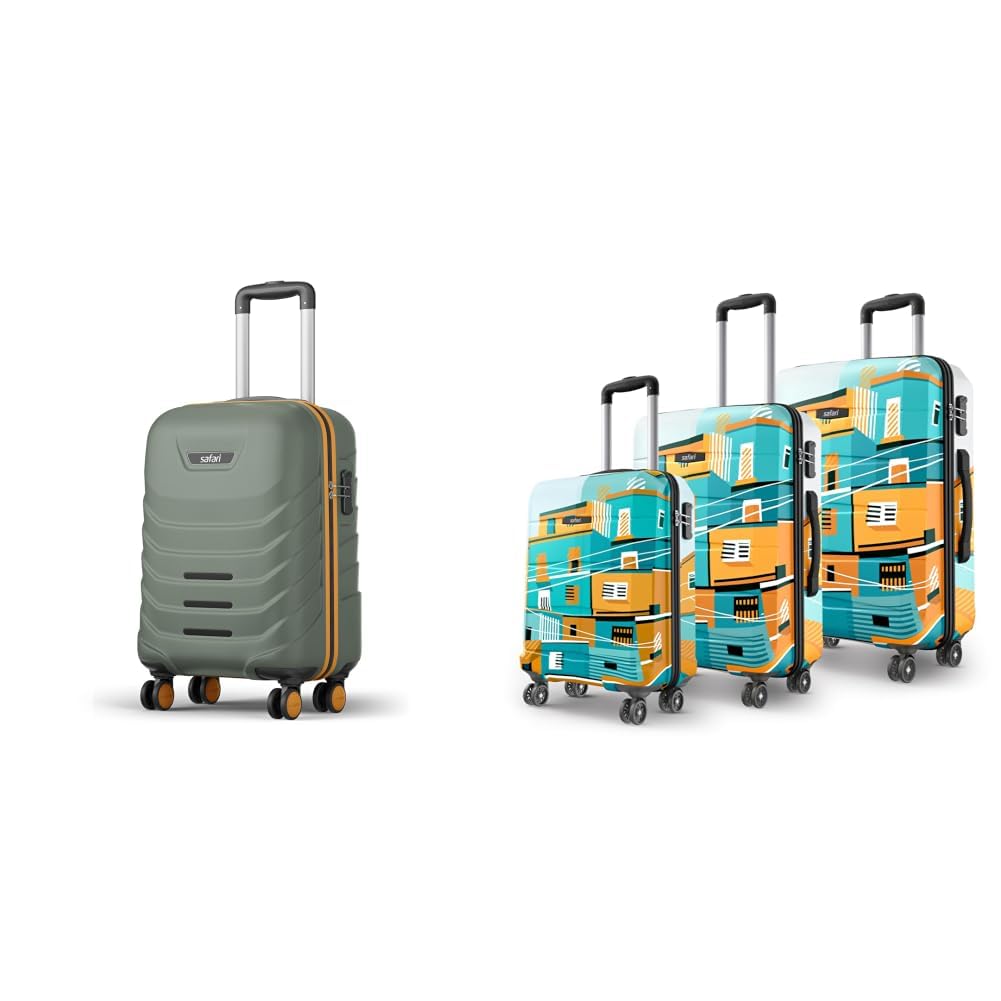 Cabin Crescent 8 Wheels 56cm Small Trolley Bag Hard Case Polycarbonate 360 Degree Wheeling + Oasis 55, 65 & 77 Cms Polycarbonate Trolley Bag, Printed Cabin 8 Wheels Spinner Travelling-image-20