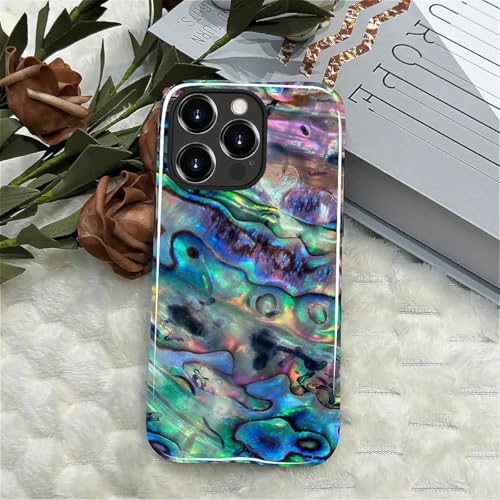 Compatible with iPhone 12 Pro Max Case - Dual-Layer Protection, Hard Shell with Silicone Interior,Slim Scratch Resistant Shockproof for Woman Men - Blue Abalone Mollusk Shell Patten by Generic - Used condition - Image 6