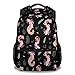 Eccustomized Girls Axolotl Backpacks, 16 Inches Aesthetic Backpack for School, Black Durable Bookbag for Teens