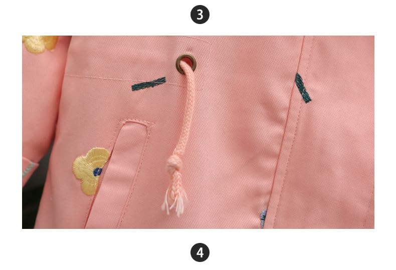 Girl's Hooded Jackets Lightweight Embroidery Printed Trench Coat Windbreaker for Girls4