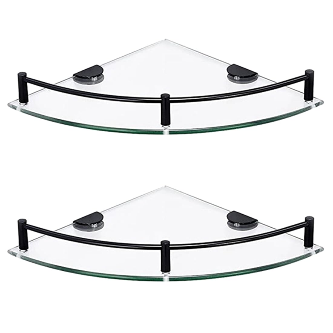 Hndhbfgrt Wall Mounted,Tempered Glass Shelf for Bathroom, Corner Shelf for Storing Shower Gel& Soap 2pc