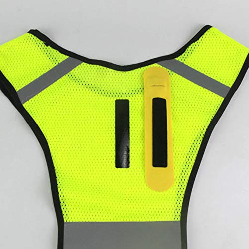 Prettdlijun Led Light Up Reflective Safety Vest Running Cycling Night Visibility Jacket Decor Fluorescent Yellow #TOP5