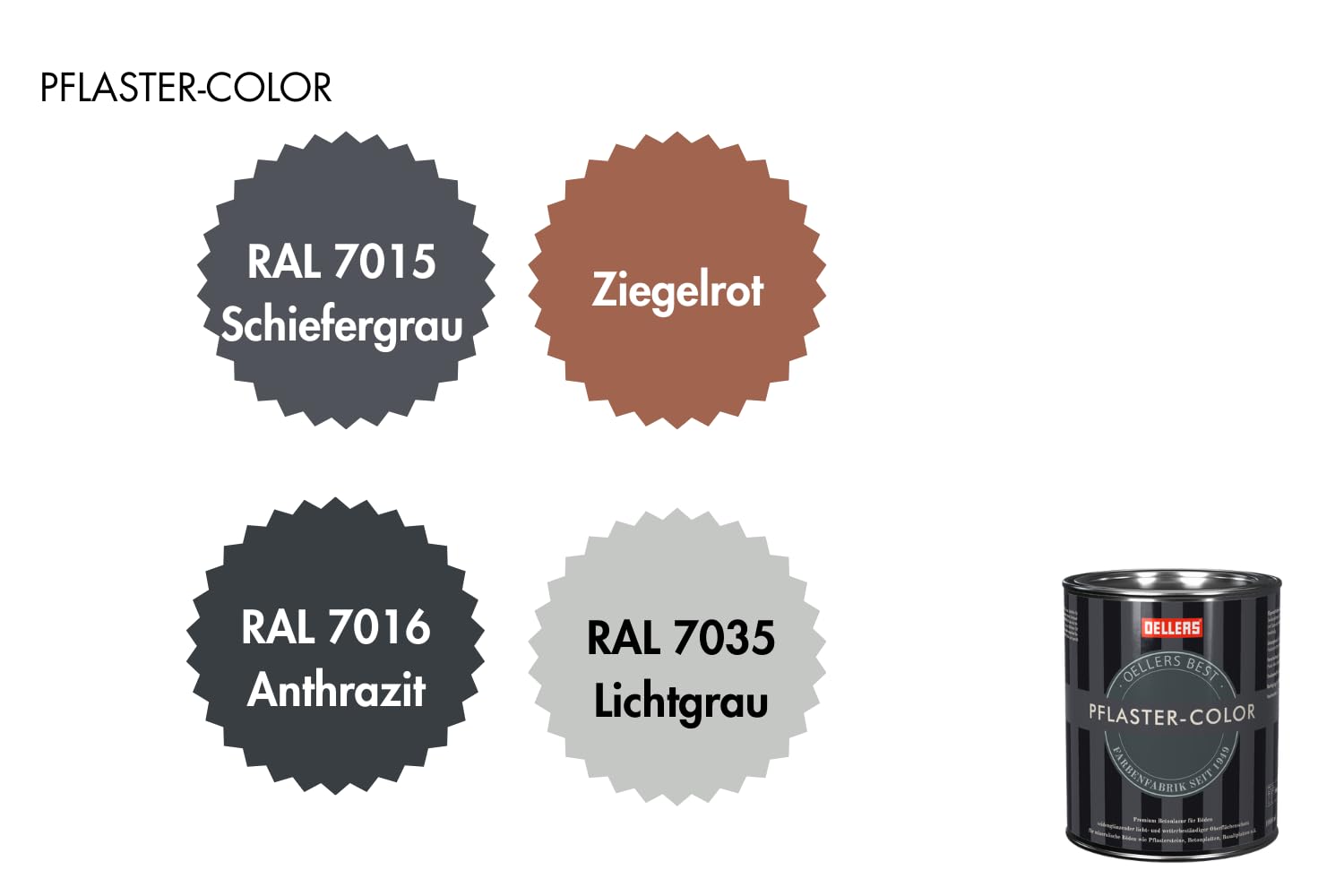 OELLERS Pflaster Color, 2,5 l - Schiefergrau, Lasur für Beton & Pflaster