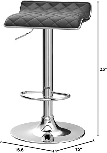 Miniatura 3 de VECELO Juego de 2 taburetes de bar ajustables, taburetes de altura de barra para encimera de cocina