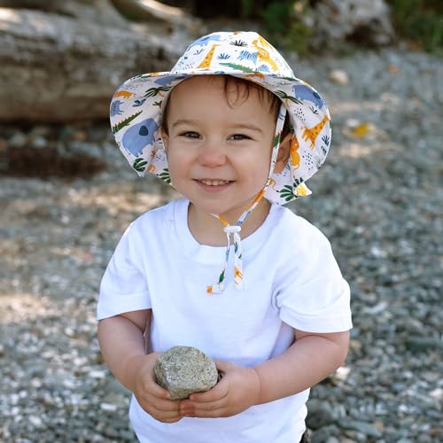 JAN & JUL Breathable Cotton Sun Hat with 50+ UPF Protection for Toddler Boys2