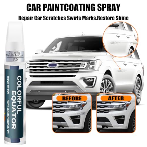 Image of AZ Star White Metallic Tri-Coat Touch Up Paint for Ford, Car Paint Pen Scratch Repair Two-In-One Touch Up Paint, Premium Car Scratch Remover for Deep Scratches