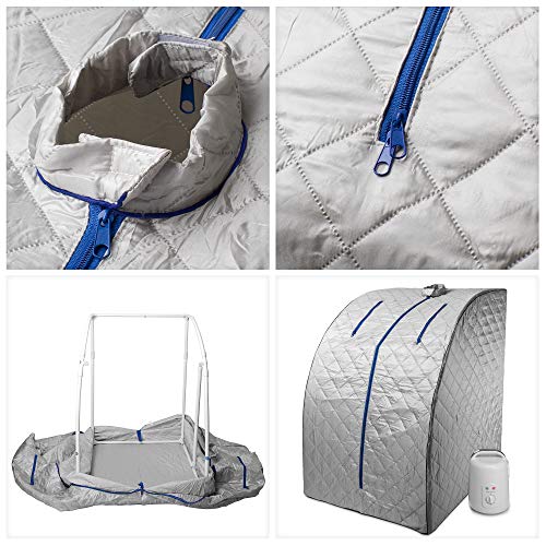 Durasage Lightweight Portable Personal Steam Sauna Spa for Weight Loss, Detox, Relaxation at Home, 60 Minute Timer (Blue/Gray) - Image 6
