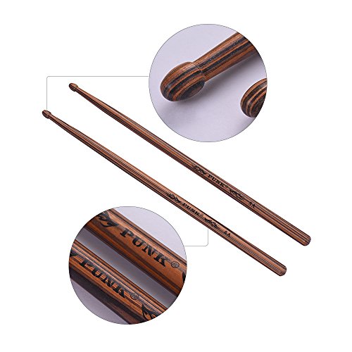 KKmoon Um par de 5A baquetas de madeira Drum Sticks Maple Wood Drum Set Acessórios