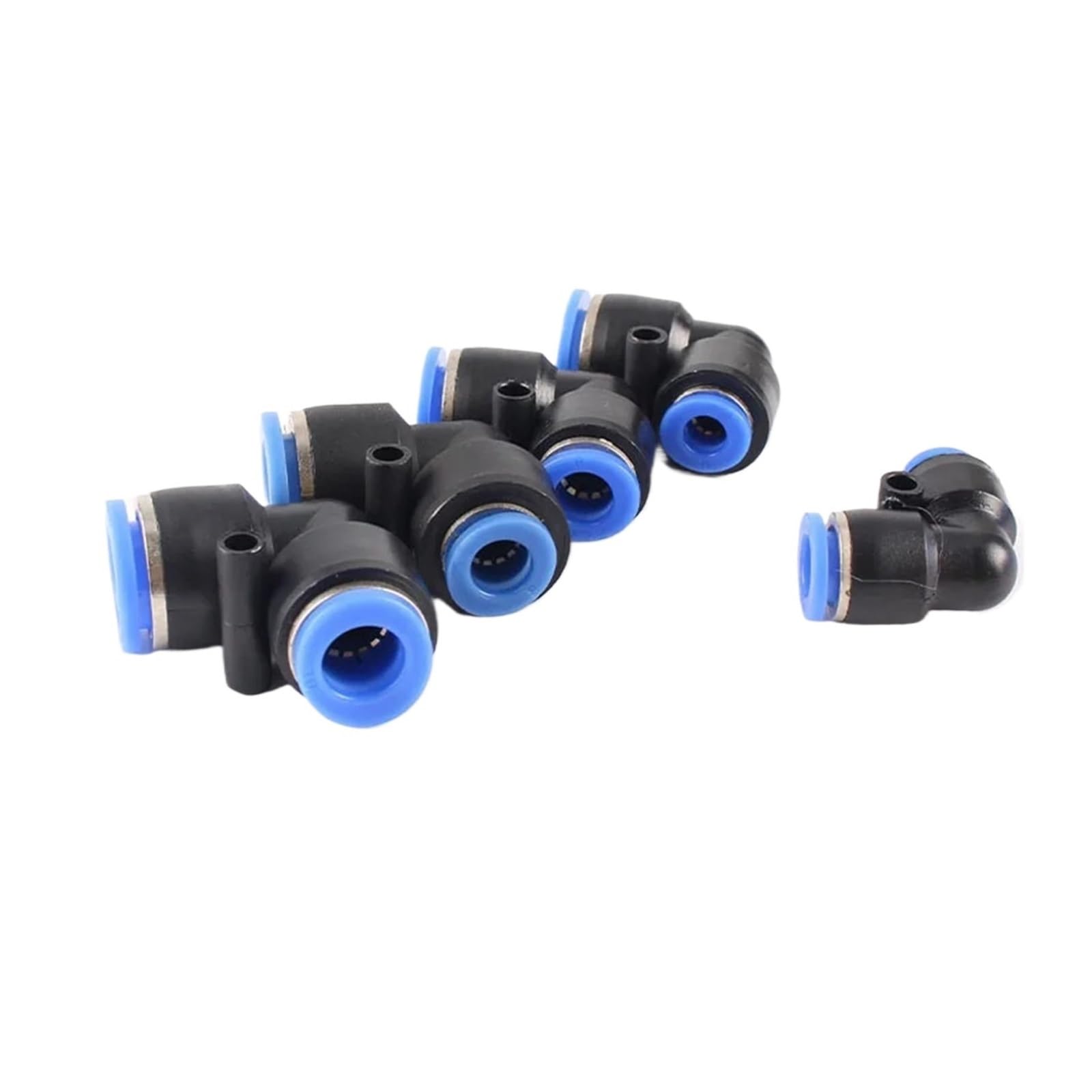 Conector de plástico neumático de codo de 90 °, 50 Uds., OD 6, 8, 10, 12mm, accesorio de tubería, empuje rápido for conexión de aire, Gas y agua, junta reductora PVG(PVG12-8)