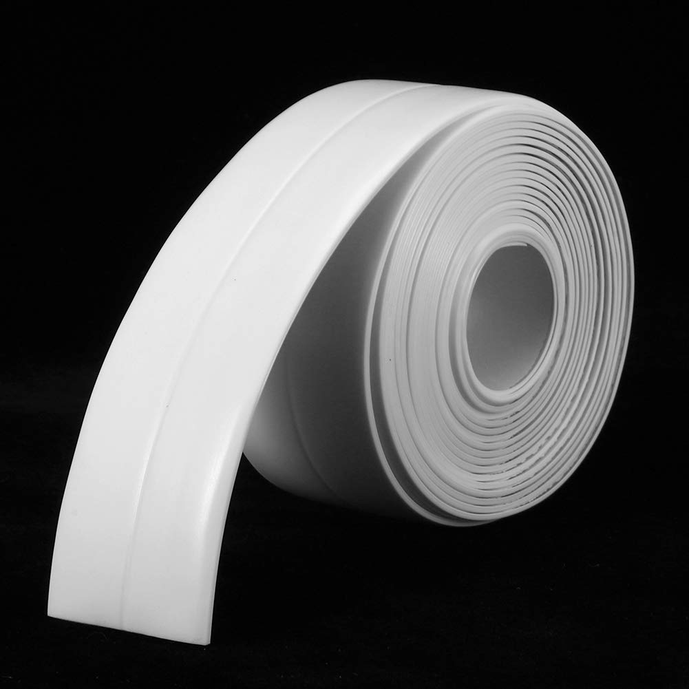 2 szt. Odporna na pleśń taśma uszczelniająca z PCV do kuchni i łazienki, 38 mm x 3,2 m, biała