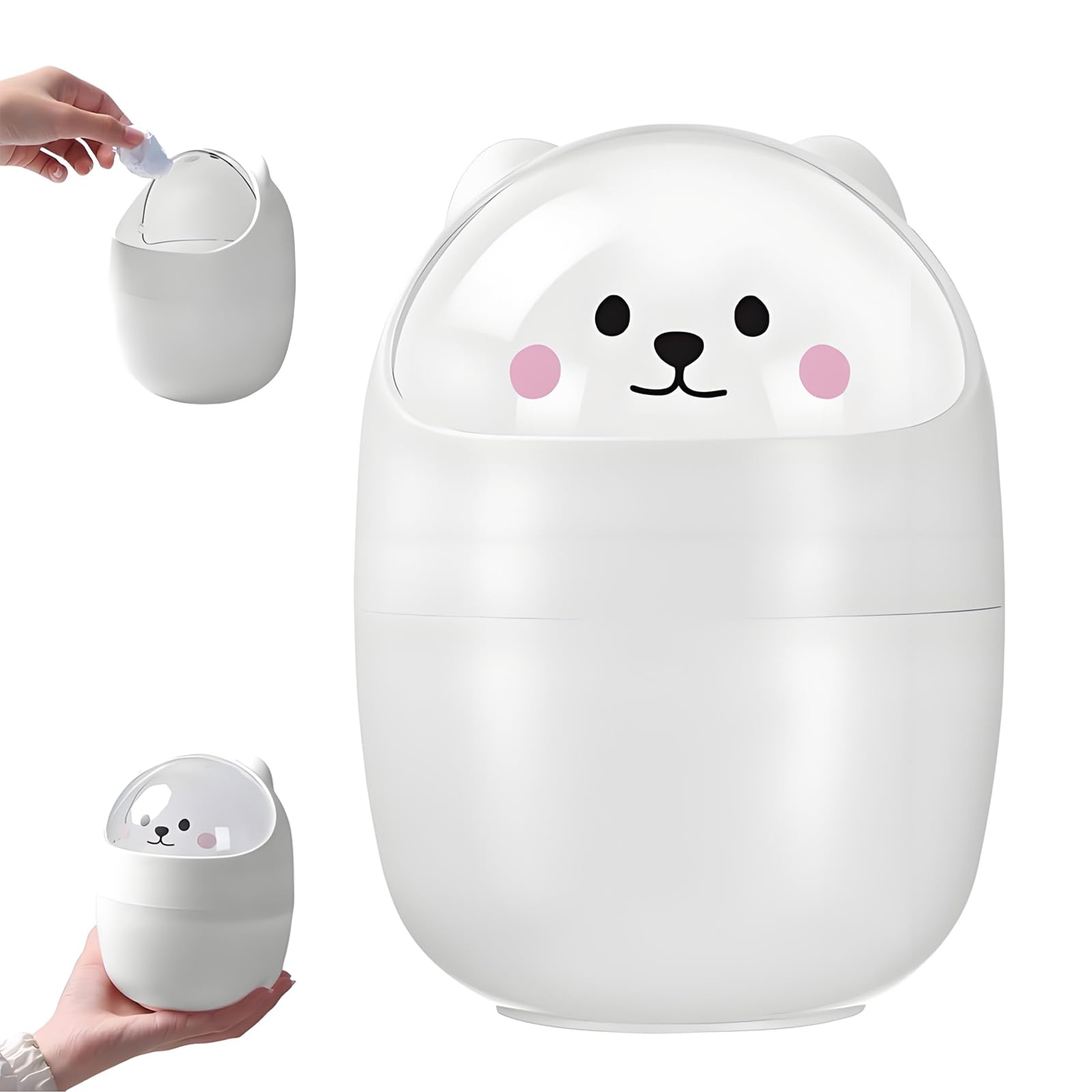 Maple Plentiful Mini Mülleimer, Mülleimer Klein Mit Deckel, Süße Cartoon Kleiner Mülleimer, Mülleimer Büro, Klein Mülleimer Kinderzimmer, Für Zuhause, Büro, Wohnzimmer, Kinderzimmer, Schminktisch