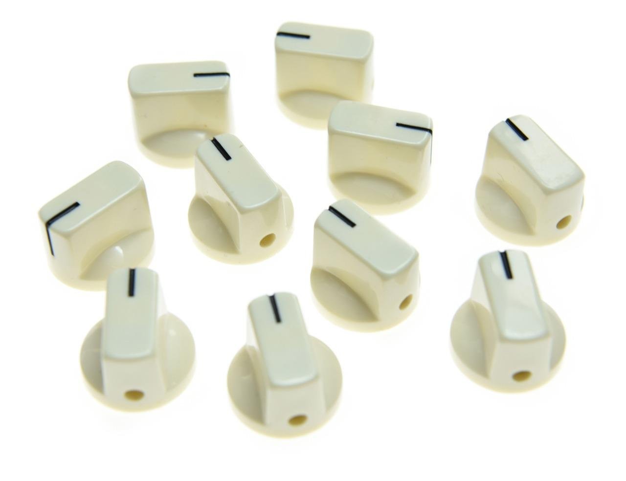 Pédale d'effet boutons pointeur Kaish blanc vieilli pour remplacer les commandes d'ampli de guitare