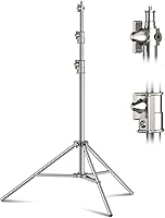 Anautin 9.2FT Heavy Duty Stainless Steel Photography Light Stand Tripod with 1/4"-3/8" Adapter for Strobe, LED, Softbox, Monolight