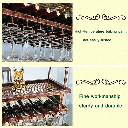 Support à verres à vin suspendu réglable avec compartiment en filet - 4