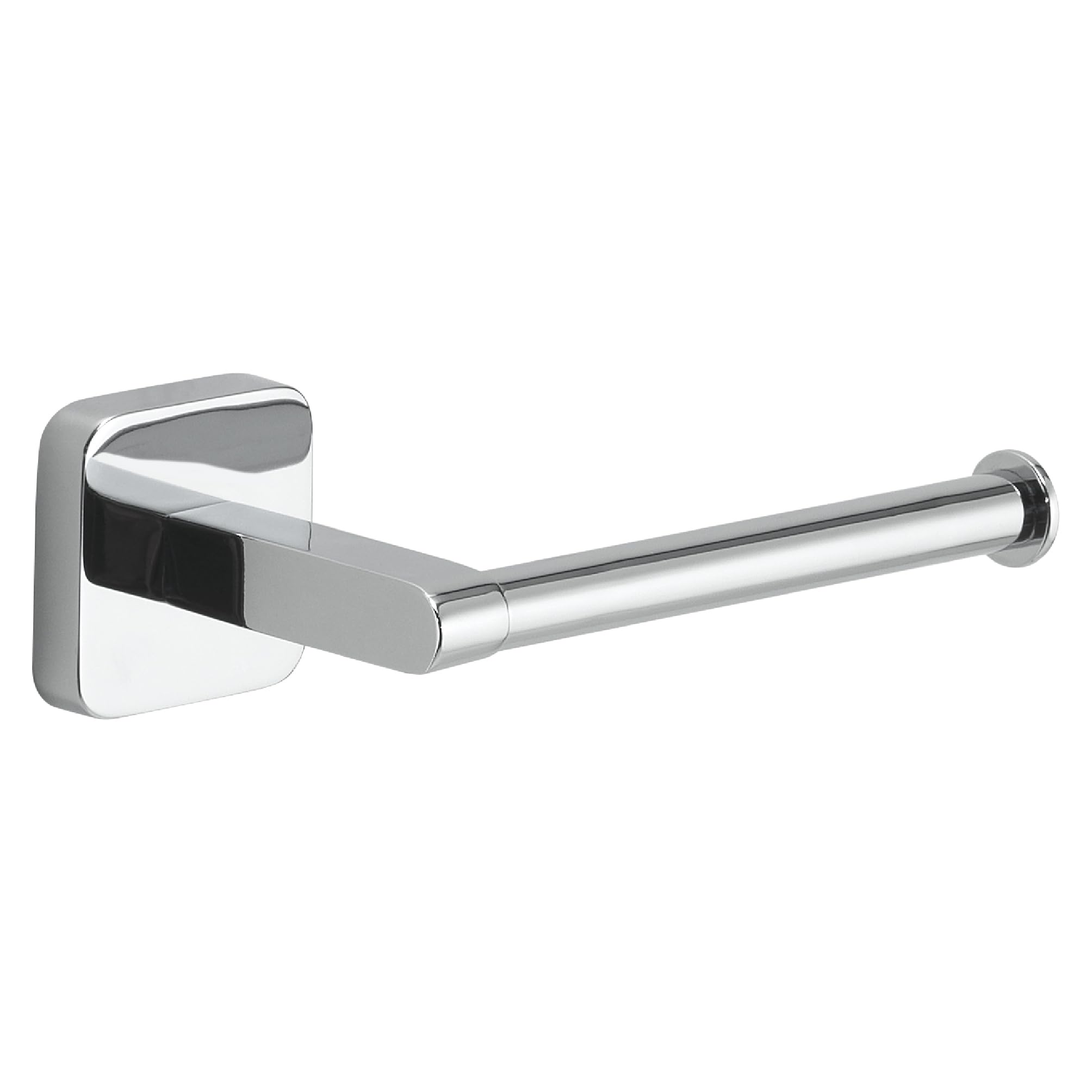 Gedy Tonga Toilet Paper Holder, Chrome, Stainless Steel, Adhesive, No Drill, 14.3 x 6.9 x 4.7 cm