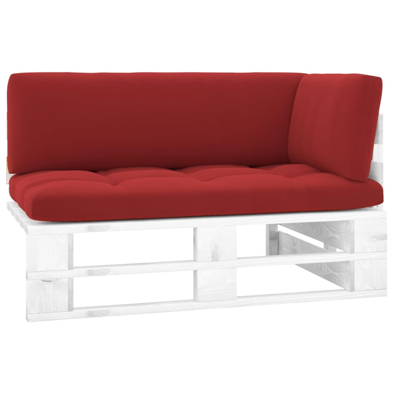 Homgoday Sofá de jardín Esquina de palets Madera Pino impregnada blancosofa Exterior palets Madera Sofa palets Exterior Rojo