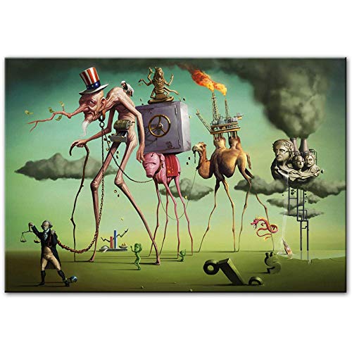 "El sueño americano" de Salvador Dalí, arte de pared, pinturas famosas,   reproducciones, lienzo, imágenes para sala de estar, 50x75cm, sin marco Cover