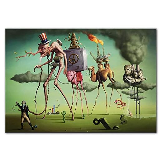 "The American Dream" av av Salvador Dali väggkonst canvasmålningar berömda konstverk reproduktioner bilder för vardagsrum 50 x 75 cm utan ram