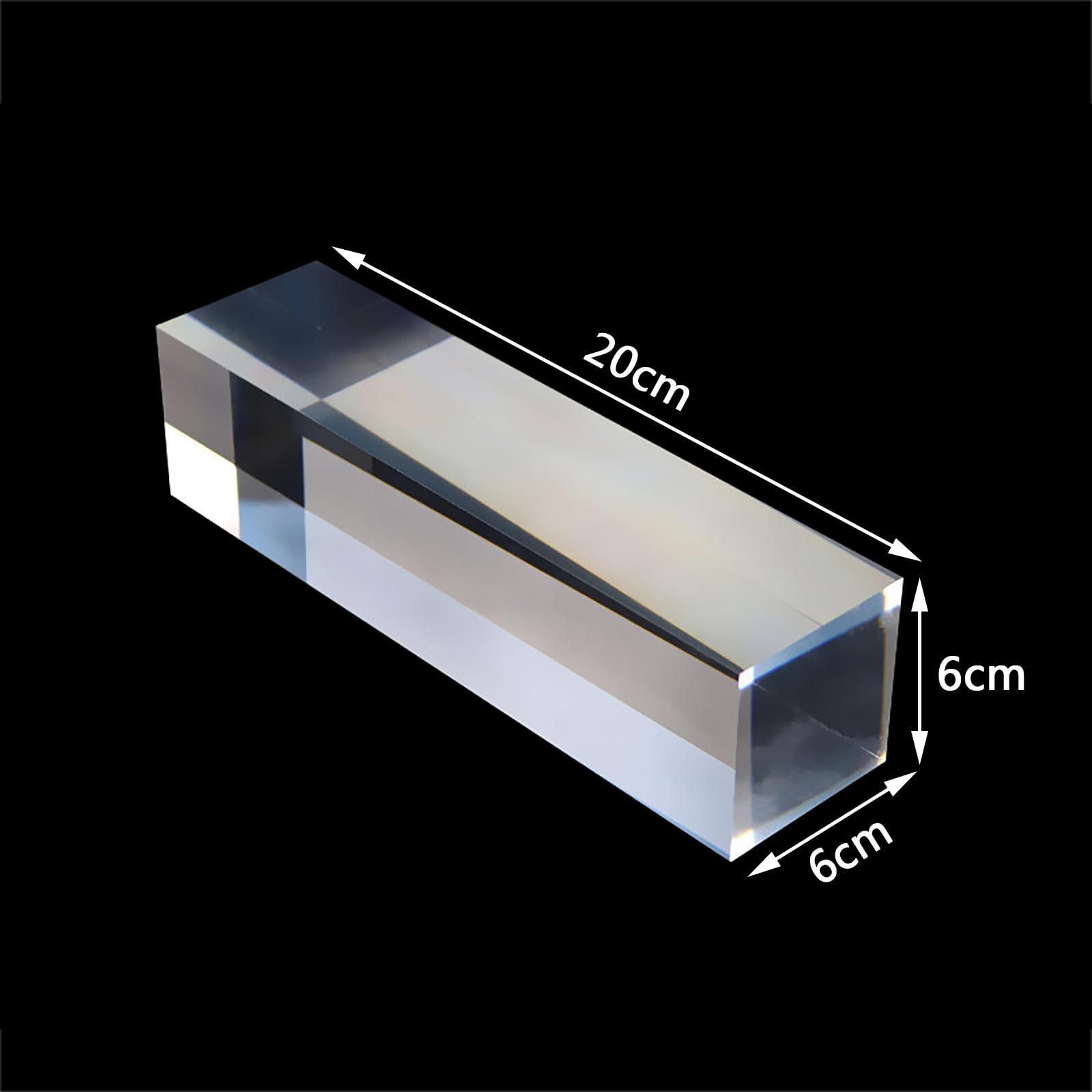 Présentoir carré transparent avec base en acrylique robuste pour la maison, les cosmétiques, les figurines, les travaux manuels, la vitrine, 6 x 6 x 20 cm – Idéal pour un usage commercial
