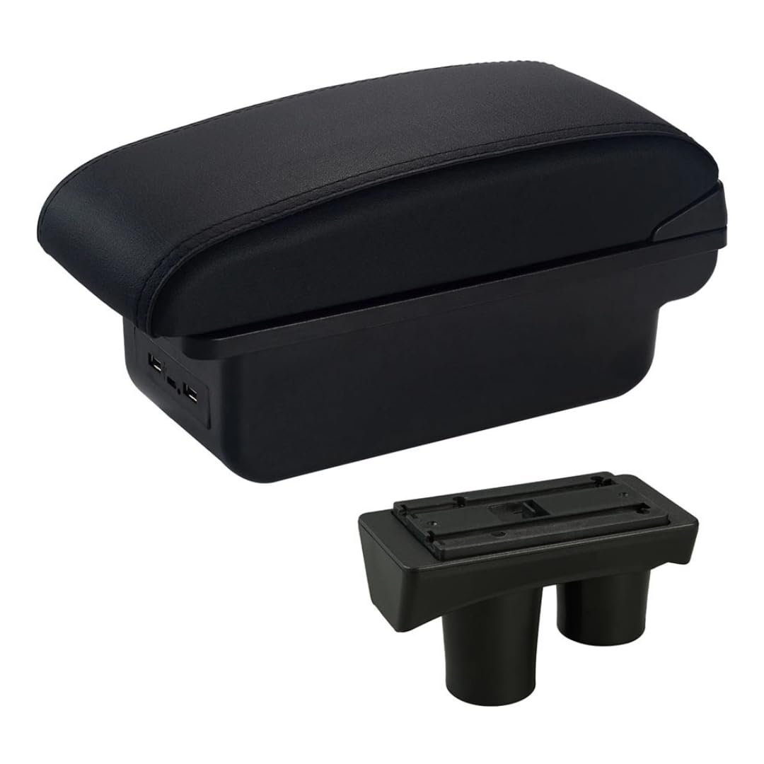 Toiumops Armrest for Peugeot 301 2015-2015, Car Armrest Box Center Console Store Box(C2 Black Line USB)