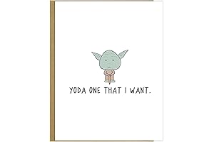 Yoda One for Me Valentine's Day Card by Rockdoodles, 4.25 x 5.5"