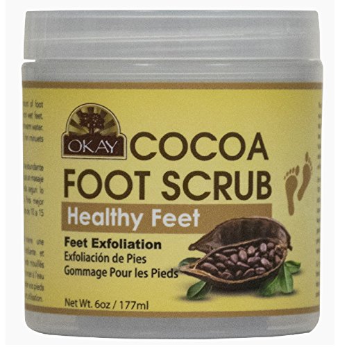 OKAY All Natural Cocoa Butter Foot Scrub, 6 Ounce