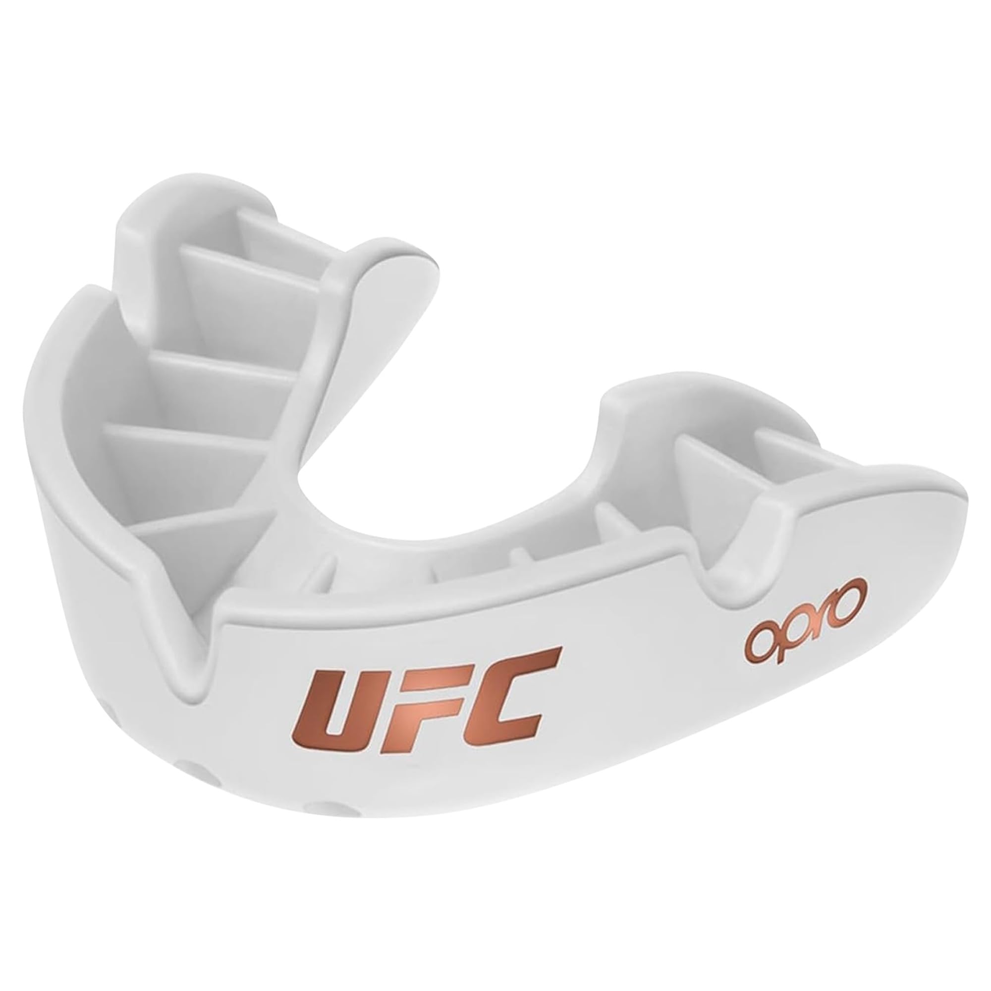 OPRO NEW Bronze Level UFC Adult and Youth Sports Mouthguard With Case and Fitting Device, Gum Shield for UFC, MMA, Boxing, BJJ and Other Combat Sports (White, Adult)