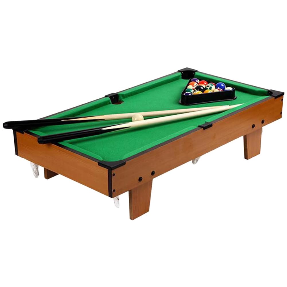 BAKAJI Carambola da Tavolo Rialzata con Stecche e Palle con Triangolo, Biliardo da Casa con Gambe e Palline e Accessori per Adulti e Bambini, Gioco di Società Idea Regalo, 69 x 36.5 x 17 cm