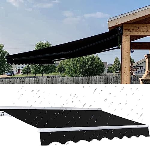Cubierta de repuesto para toldo retráctil en patio y jardín negro de HDPE 4.8x3m 2